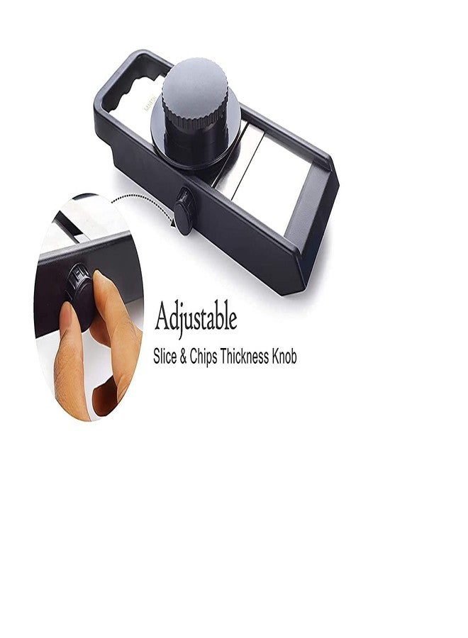 Ansawi Stainless Steel Professional Vegetable Grater Adjustable Mandoline Slicer Cutter with Holder Used for Multi Purpose use. - Image 3